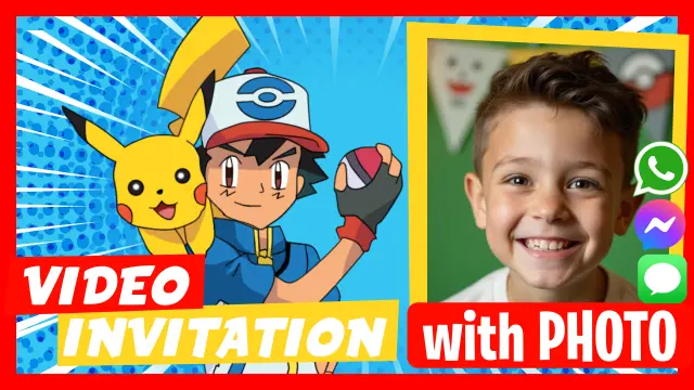 Pokemon digital invitation for WhatsApp