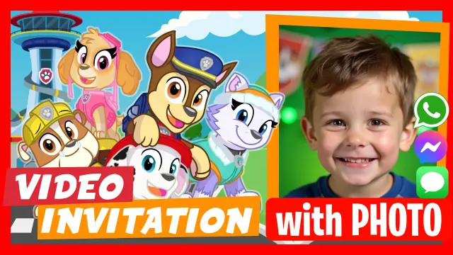 Paw Patrol Digital Invitation for WhatsApp
