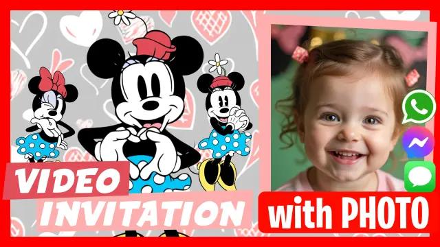 Minnie Mouse Digital Invitation for WhatsApp