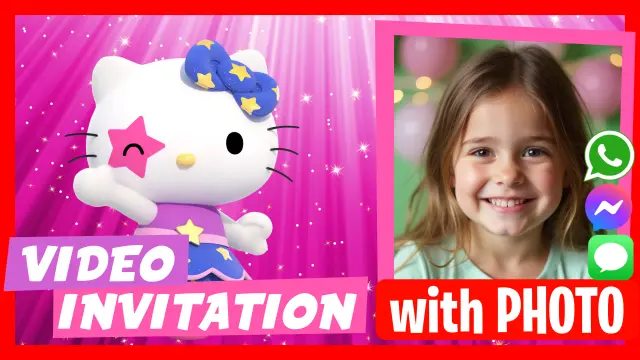 HHello Kitty Digital Invitation for WhatsApp