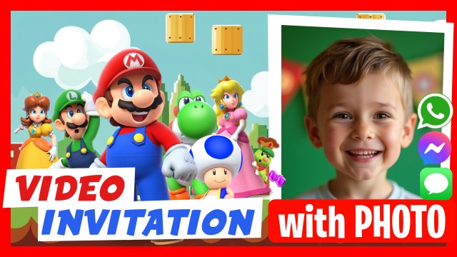 WhatsApp Invitation Mario Bros Birthday