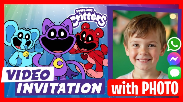 WhatsApp Invitation Smiling Critters Birthday