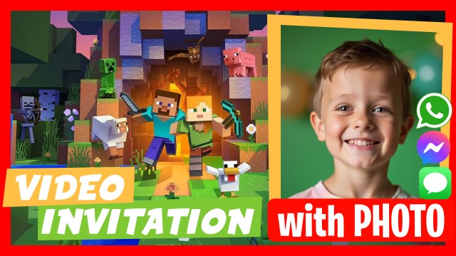 WhatsApp Invitation Minecraft Birthday Party