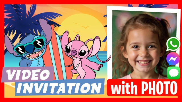 WhatsApp Invitation Stitch and Angel Birthday