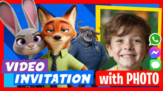 Spoken Zootopia Video Invitation
