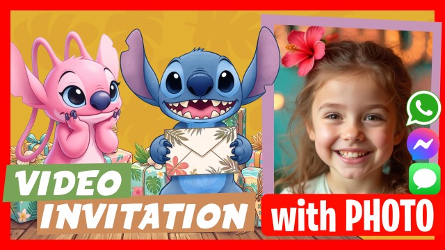 WhatsApp Invitation Angel and Stitch