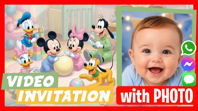 WhatsApp Einladung Micky Minnie Baby