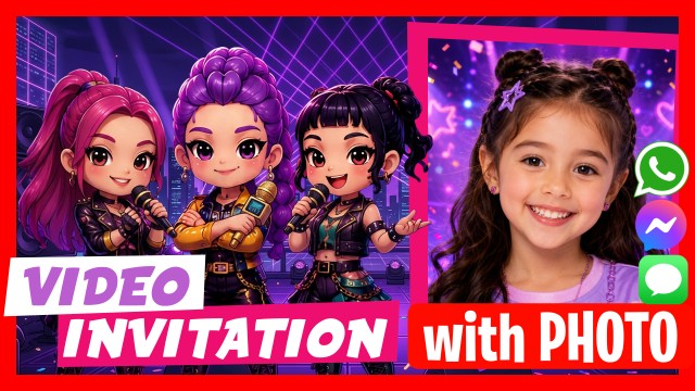 Invitation WhatsApp Demon Hunters K-Pop Chibi Speak