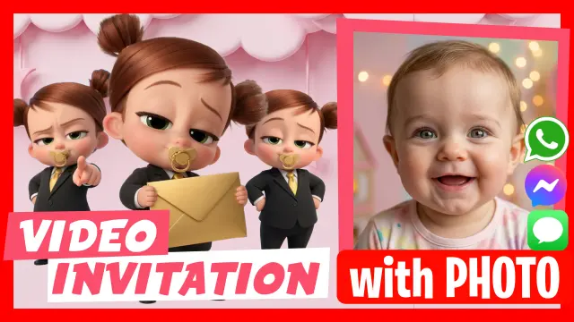 Boss Baby Girl Birthday Invitation