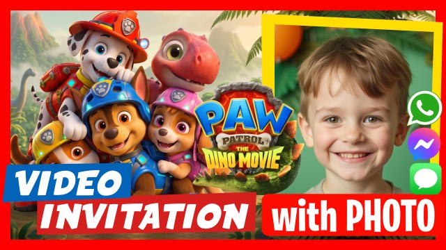 WhatsApp Invitation Paw Patrol Dino Movie