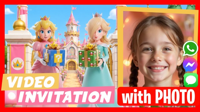 WhatsApp Invitation Princess Peach and Rosalina Talk