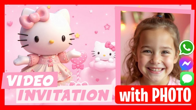 WhatsApp Invitation Hello Kitty Speaks