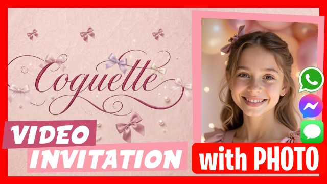 Invitation WhatsApp Coquette avec Nœuds