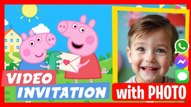 WhatsApp Invitation Peppa and George Pig Speak