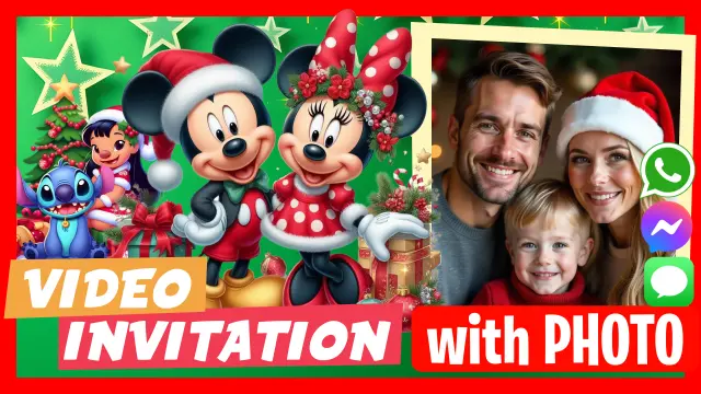 Disney Christmas Video Invitation