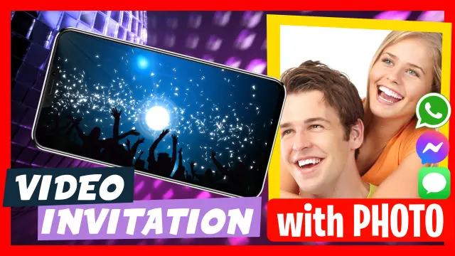 Neon Glow Party Birthday Video Invitation
