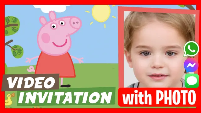 Personalized Peppa Pig and George Kids' Birthday Video Invitation