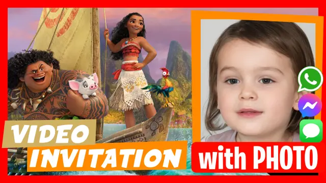 Moana digital video invitation
