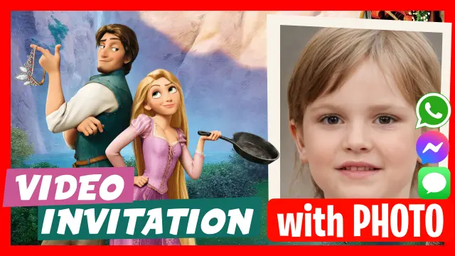 Rapunzel digital video invitation