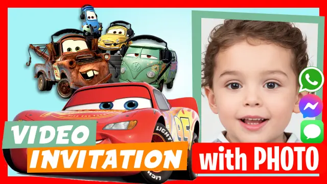 Personalized Cars Kids' Birthday Video Invitation
