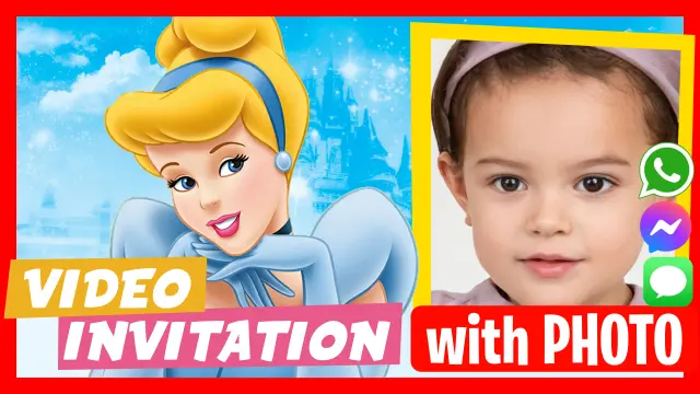 Cinderella themed digital birthday invitation