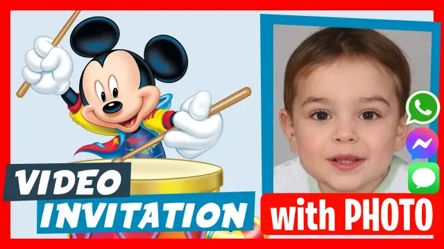Personalized Mickey Kids' Birthday Video Invitation