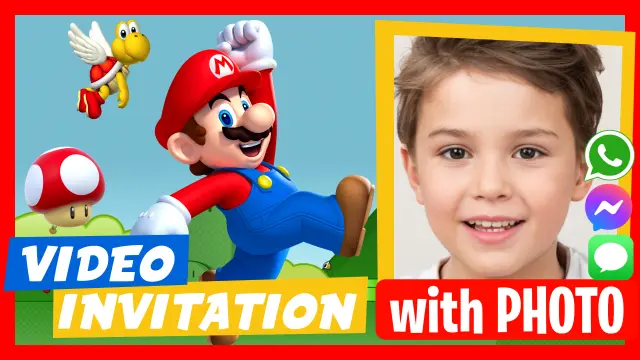 Mario Bros digital video invitation
