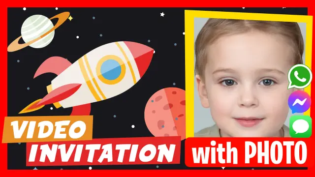 Space, Planet and Stars Birthday Video Invitation