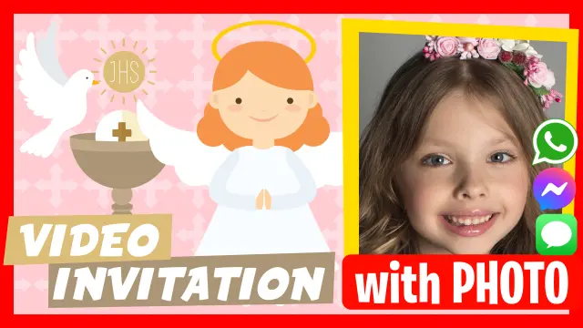 Personalized First Communion or Confirmation Video Invitation