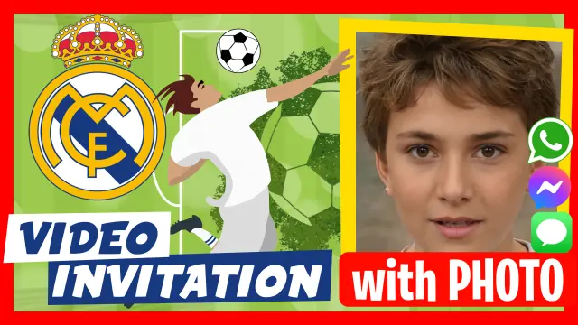 Real Madrid Football Birthday Video Invitation