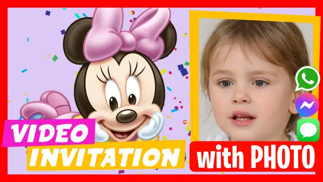 Personalized Baby Minnie Birthday Video Invitation