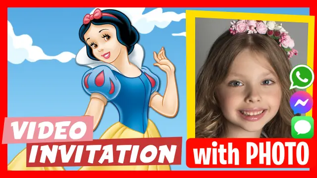 Snow White Birthday Video Invitation