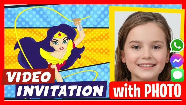 Wonder Woman Birthday Video Invitation