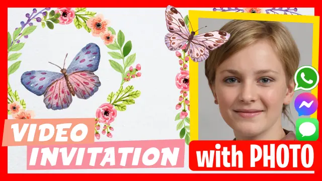 Butterflies and Flowers Birthday Video Invitation