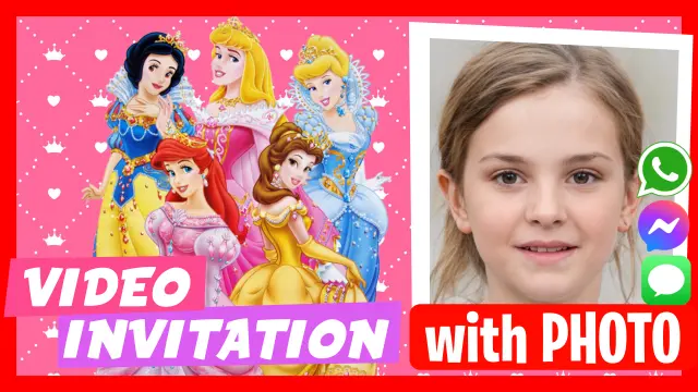Personalized Princesses Kids' Birthday Video Invitation