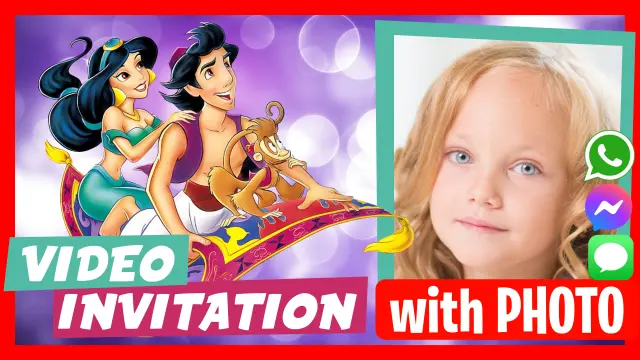 Jasmine Aladdin Birthday Video Invitation