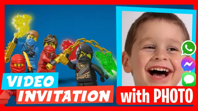Personalized Lego Ninjago Kids' Birthday Video Invitation