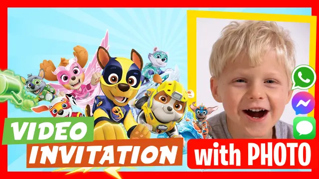 Mighty Pups Digital Invitation for Birthday