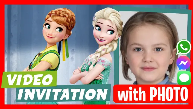 Personalized Frozen Elsa and Anna Kids' Birthday Video Invitation