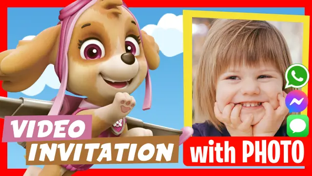 Personalized Skye Paw Patrol Birthday Video Invitation