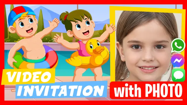 Pool Party Birthday Video Invitation