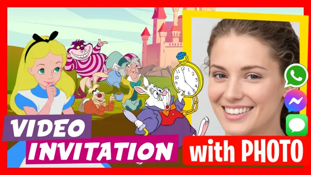 Alice in Wonderland - Discover our personalized video invitations.