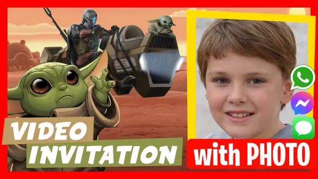 Baby Yoda Mandalorian Birthday Party Video Invitation