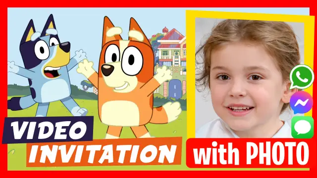 Classic Bluey and Bingo Video Invitation