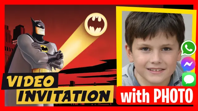 Personalized Batman Kids' Birthday Video Invitation
