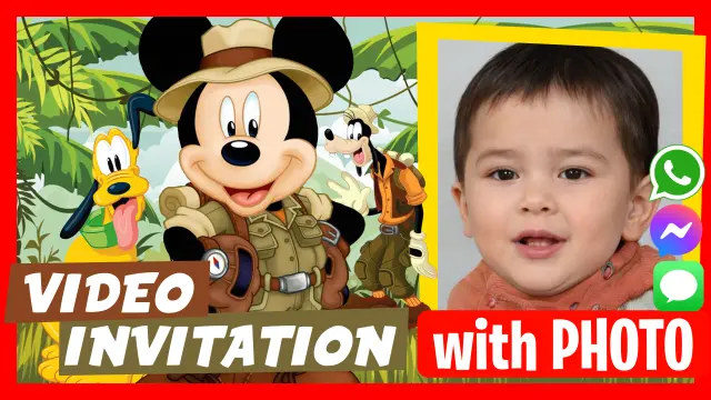 Mickey Safari Video Invitation