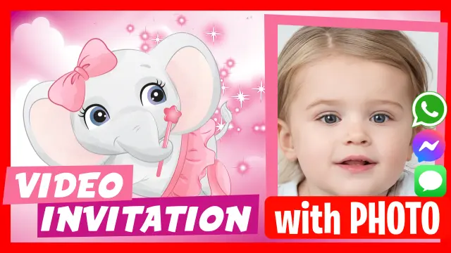 Pink Elephant - Discover our personalized video invitations.