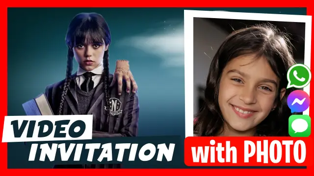 Wednesday Addams Birthday Video Invitation