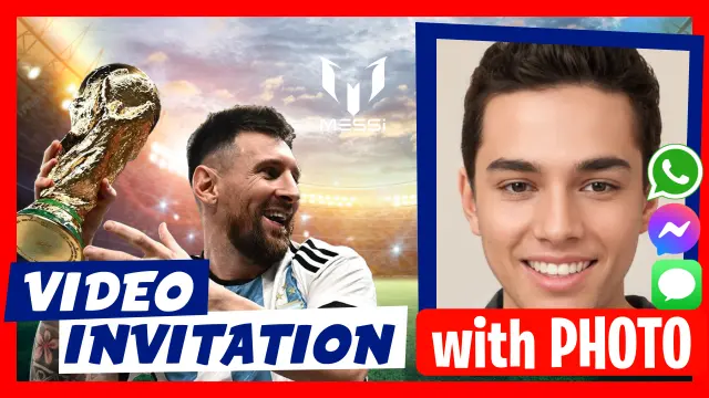 Messi Football Birthday Video Invitation