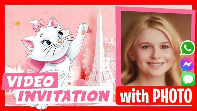 Marie The Aristocats - Discover our personalized video invitations.